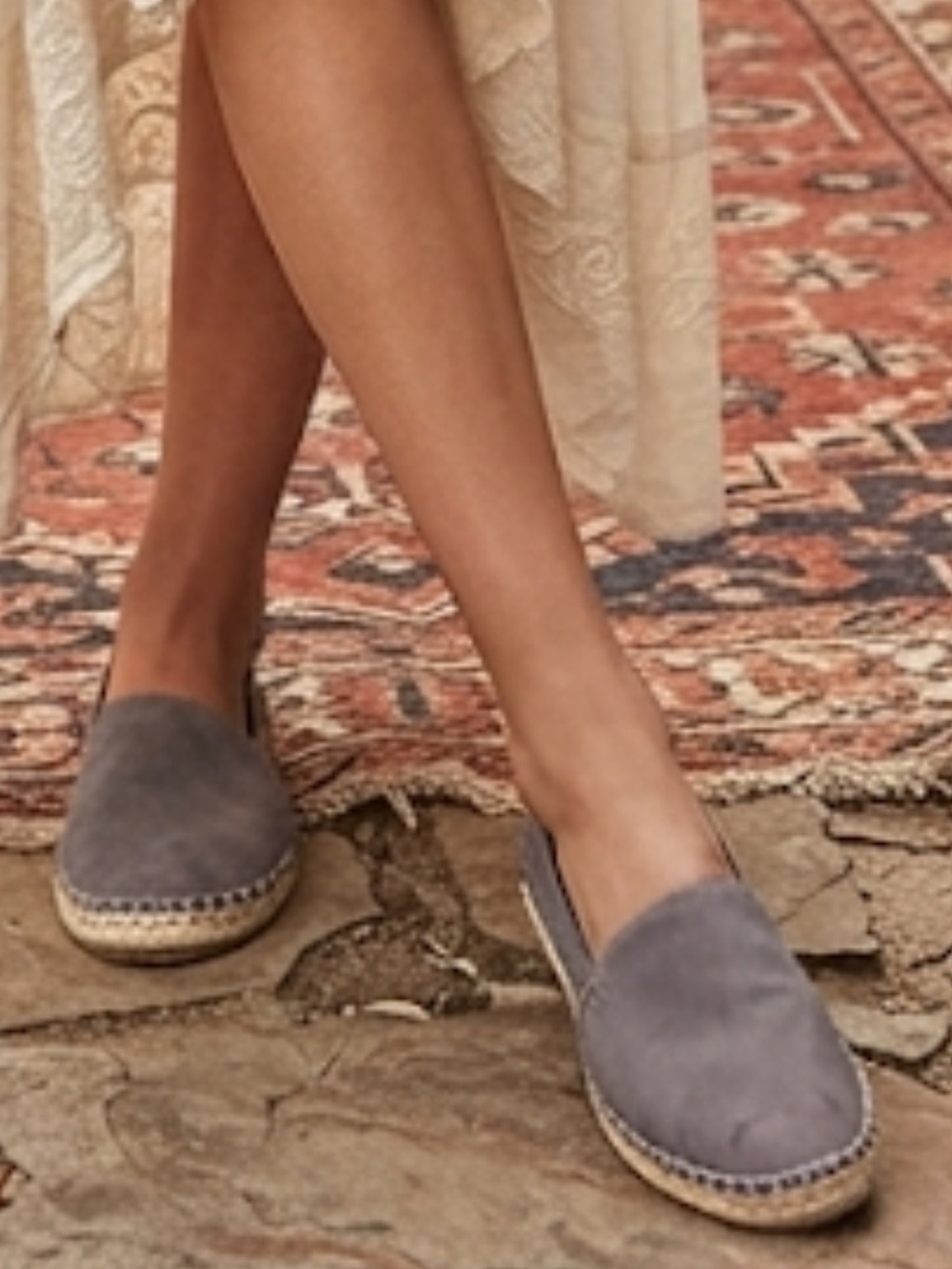 LUCKY BRAND Loretto Gray Suede Espadrille Loafers Slip-On Shoes Women’s 6.5